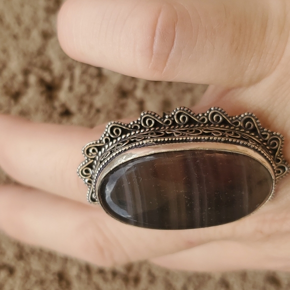 New Oversized Fluorite 925 Silver Ring. - Picture 5 of 16